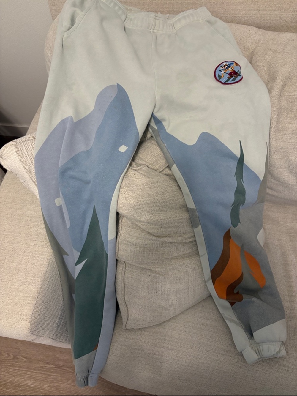 Disney Parks Goofy Ski Graphic Sweatpants with Mountain Print